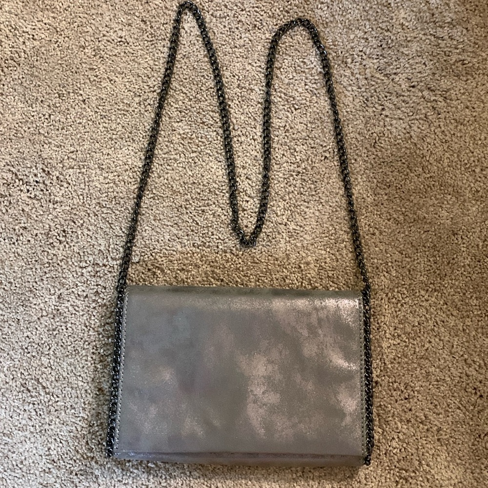 Nordstrom Chelsea28 chain link crossbody/clutch Metallic Silver bag